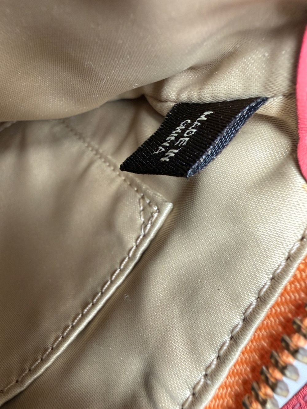 LOWSTARTCoach Small Shoulder Bag Wristlet Pink Orange Leather 3 Pockets ALMSTMNT - Picture 14 of 15